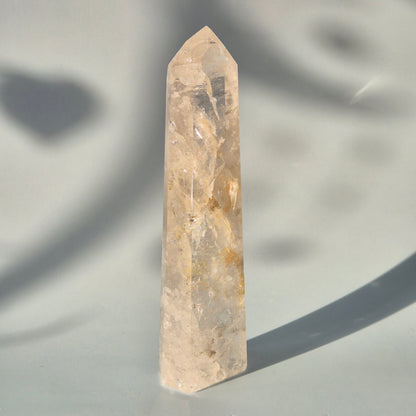 A+ Hoge Kwaliteit Bergkristal Toren – 493 gram – Premium Quartz Punt met Glinsterende Insluitsels