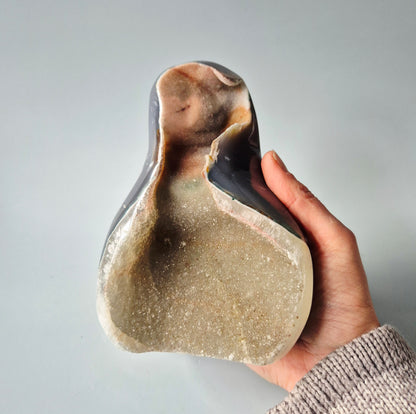 Druzy Agaat uit Uruguay – 1202 gram | Natuurlijke Geode Edelsteen