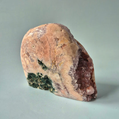 XL A+ Edelsteen Druzy Pink Amethist Geode Freeform van 1572gram Statement Piece