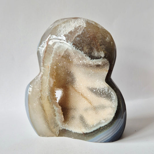 Druzy Agaat uit Uruguay – 702 gram | Natuurlijke Geode Edelsteen