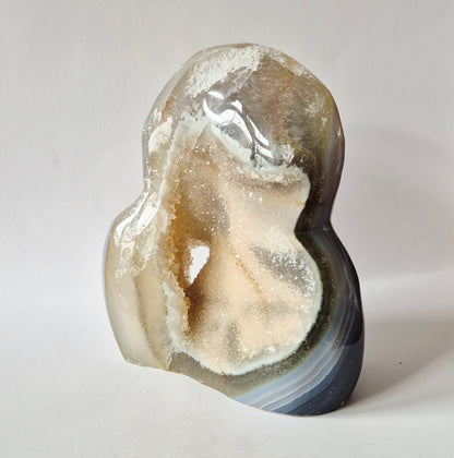 Druzy Agaat uit Uruguay – 702 gram | Natuurlijke Geode Edelsteen