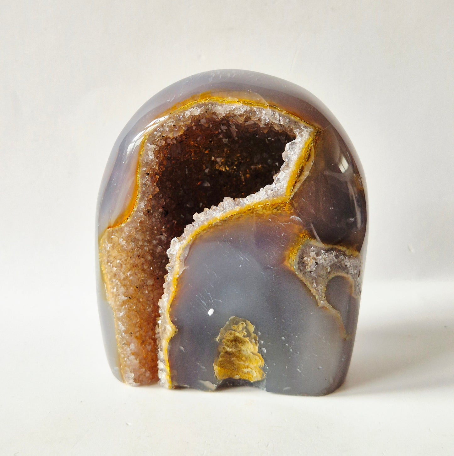 Druzy Agaat uit Uruguay Freeform – 415 gram | Natuurlijke Geode Edelsteen