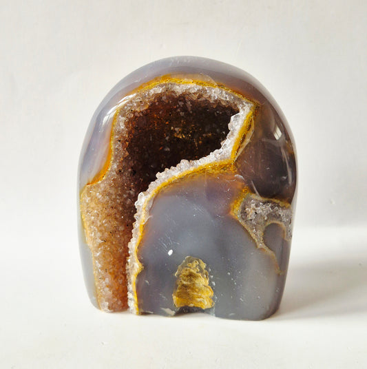 Druzy Agaat uit Uruguay Freeform – 415 gram | Natuurlijke Geode Edelsteen