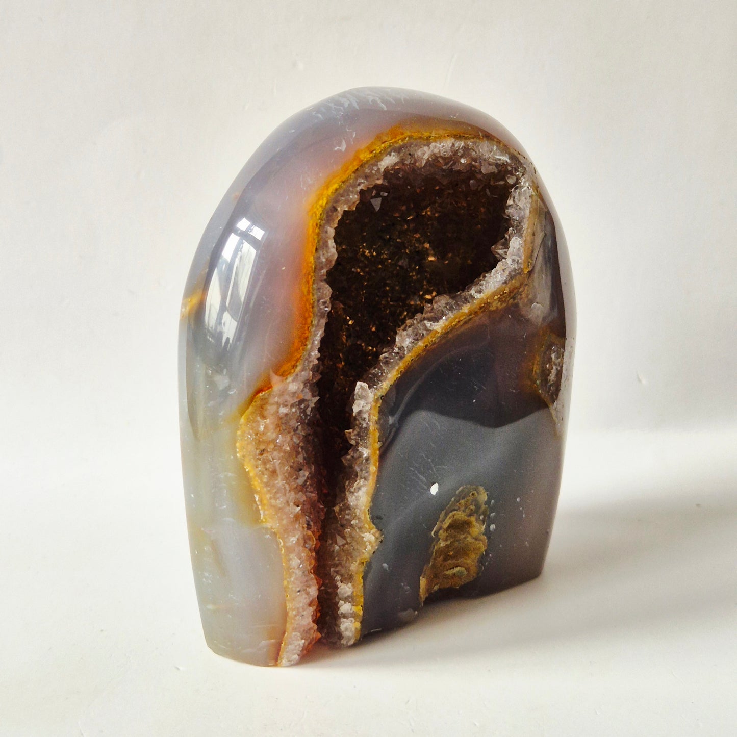 Druzy Agaat uit Uruguay Freeform – 415 gram | Natuurlijke Geode Edelsteen