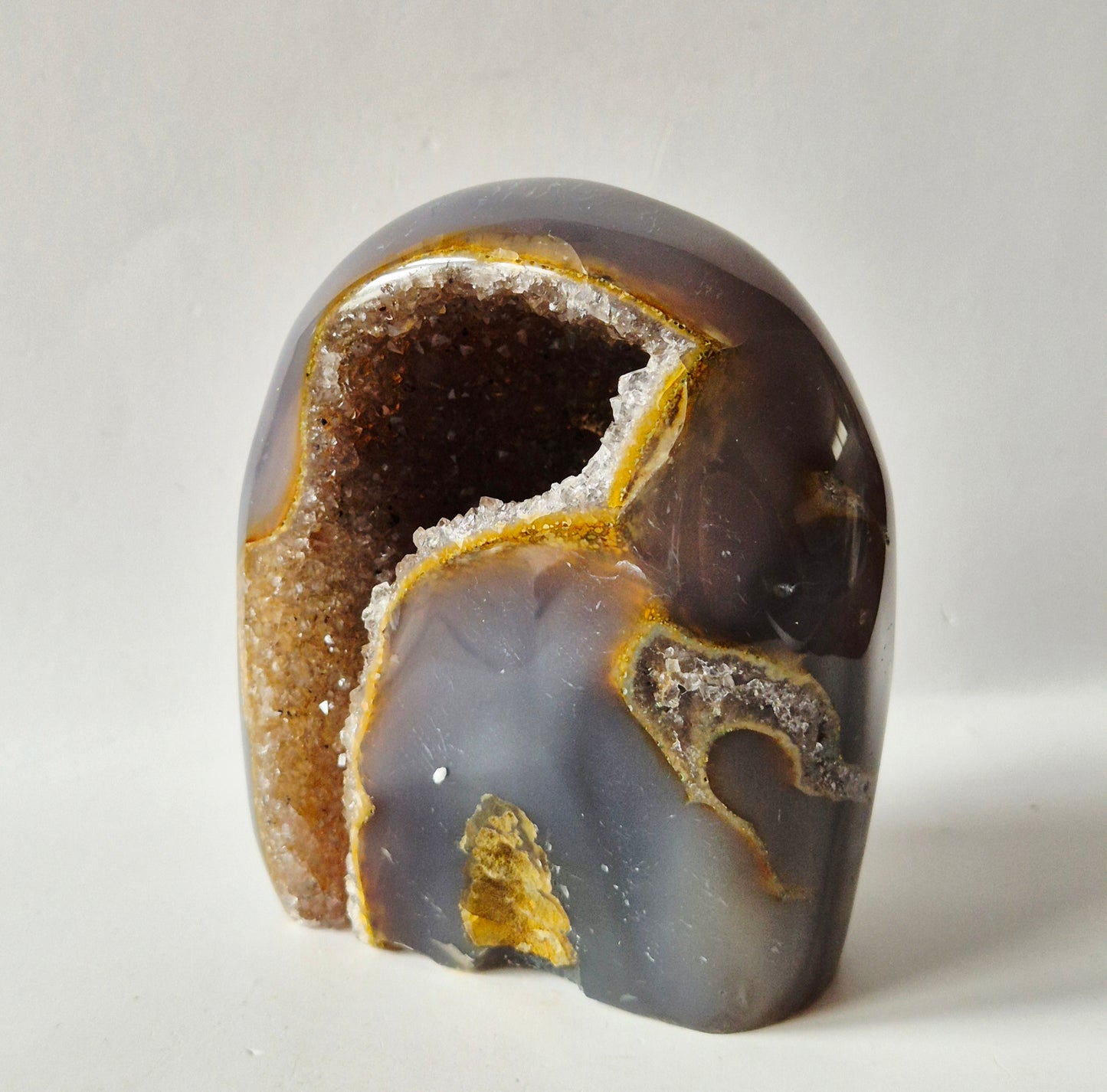 Druzy Agaat uit Uruguay Freeform – 415 gram | Natuurlijke Geode Edelsteen