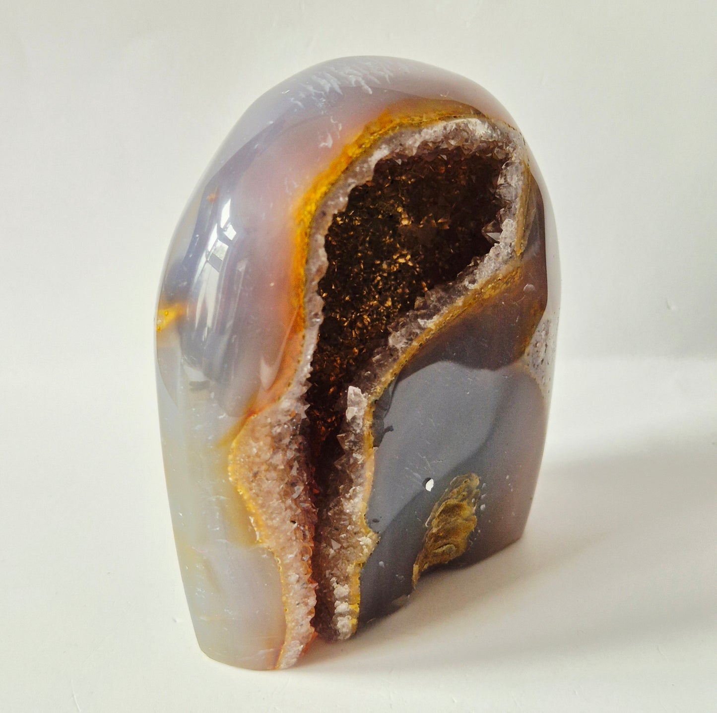 Druzy Agaat uit Uruguay Freeform – 415 gram | Natuurlijke Geode Edelsteen