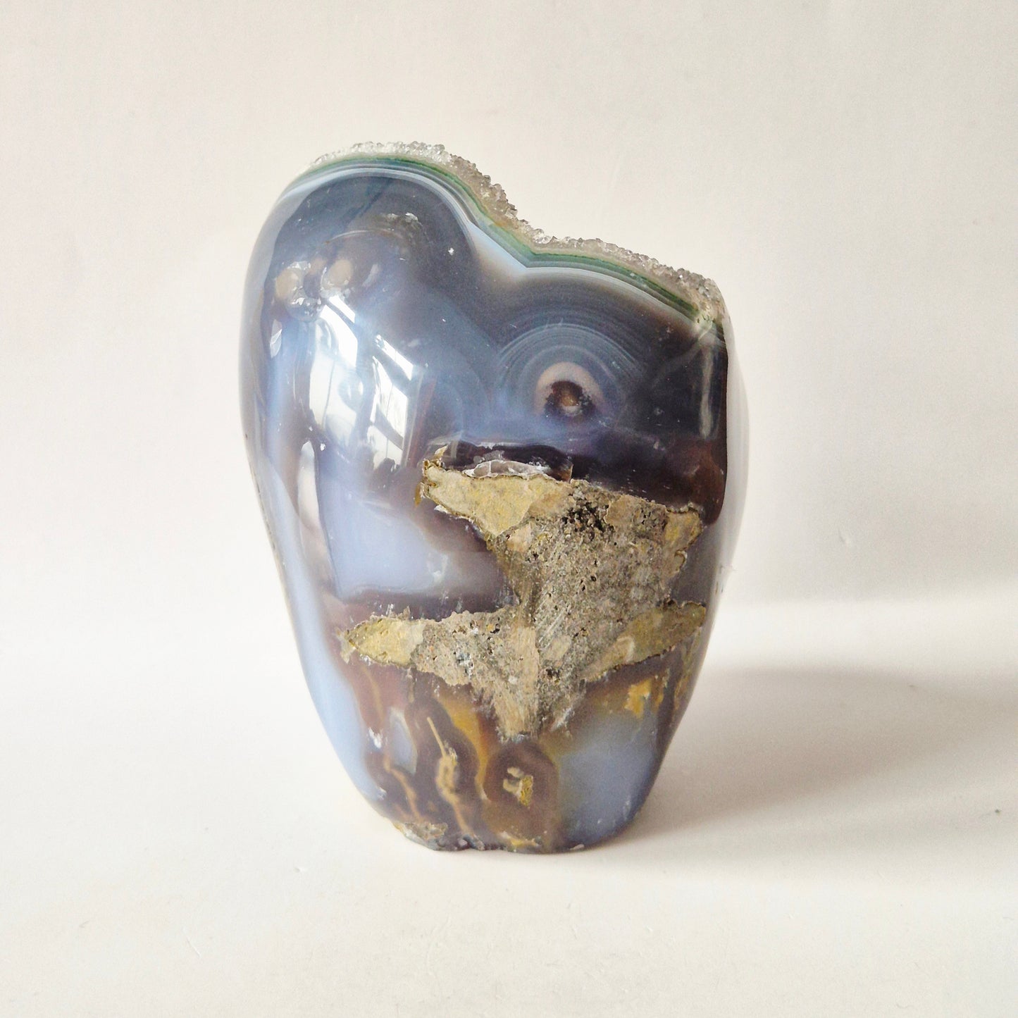 Druzy Agaat uit Uruguay Freeform – 634 gram | Natuurlijke Geode Edelsteen