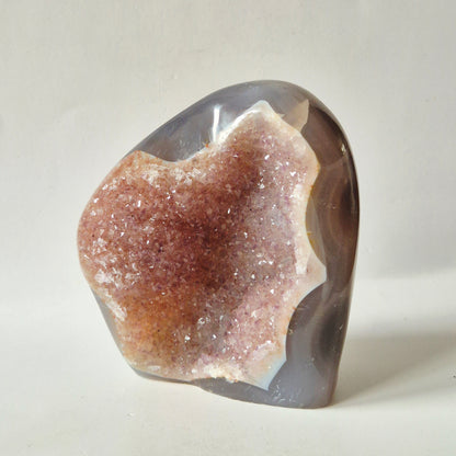 Druzy Agaat uit Uruguay Freeform – 390 gram | Natuurlijke Geode Edelsteen