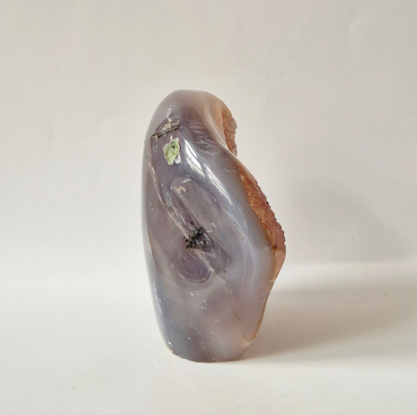 Druzy Agaat uit Uruguay Freeform – 390 gram | Natuurlijke Geode Edelsteen