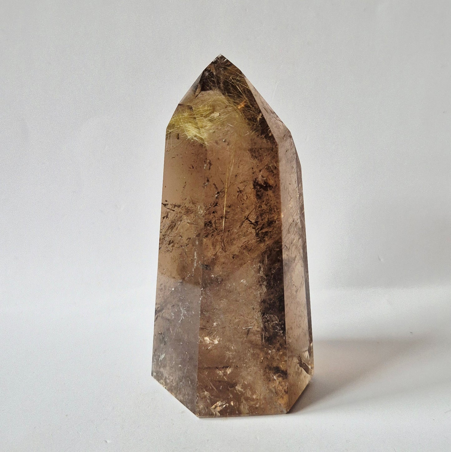 Zeldzame Golden Rutile Smoky Quartz Toren AA+ – 300g