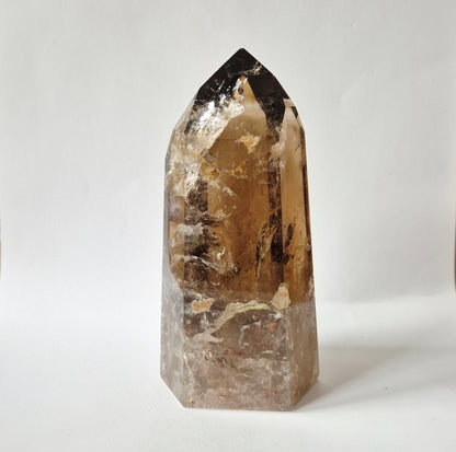 Rookkwarts Toren 600 gram – Hoge Kwaliteit Smoky Quartz met Diepe Insluitsels