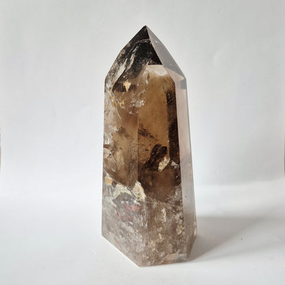 Rookkwarts Toren 600 gram – Hoge Kwaliteit Smoky Quartz met Diepe Insluitsels