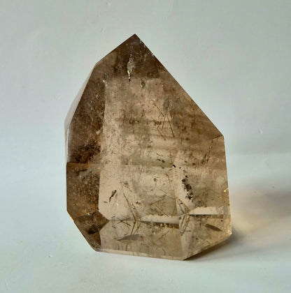 Lemurian Smoky Quartz met Golden Rutile Punt 401g | Brazilië Edelsteen