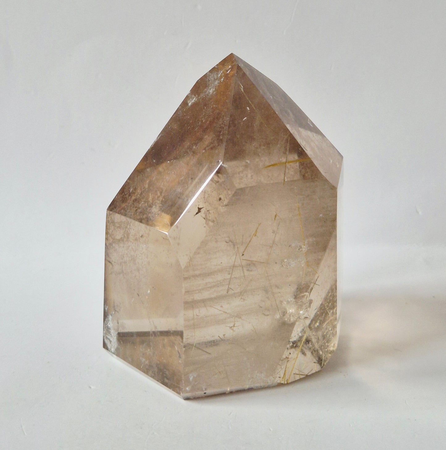 Lemurian Smoky Quartz met Golden Rutile Punt 401g | Brazilië Edelsteen