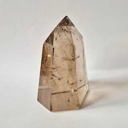 Rookkwarts Toren 458 gram – Hoge Kwaliteit Smoky Quartz met Diepe Insluitsels