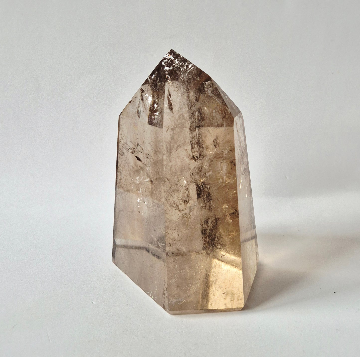 Rookkwarts Toren 458 gram – Hoge Kwaliteit Smoky Quartz met Diepe Insluitsels