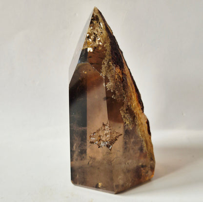 Rookkwarts Toren 326 gram – Hoge Kwaliteit Smoky Quartz met Diepe Insluitsels