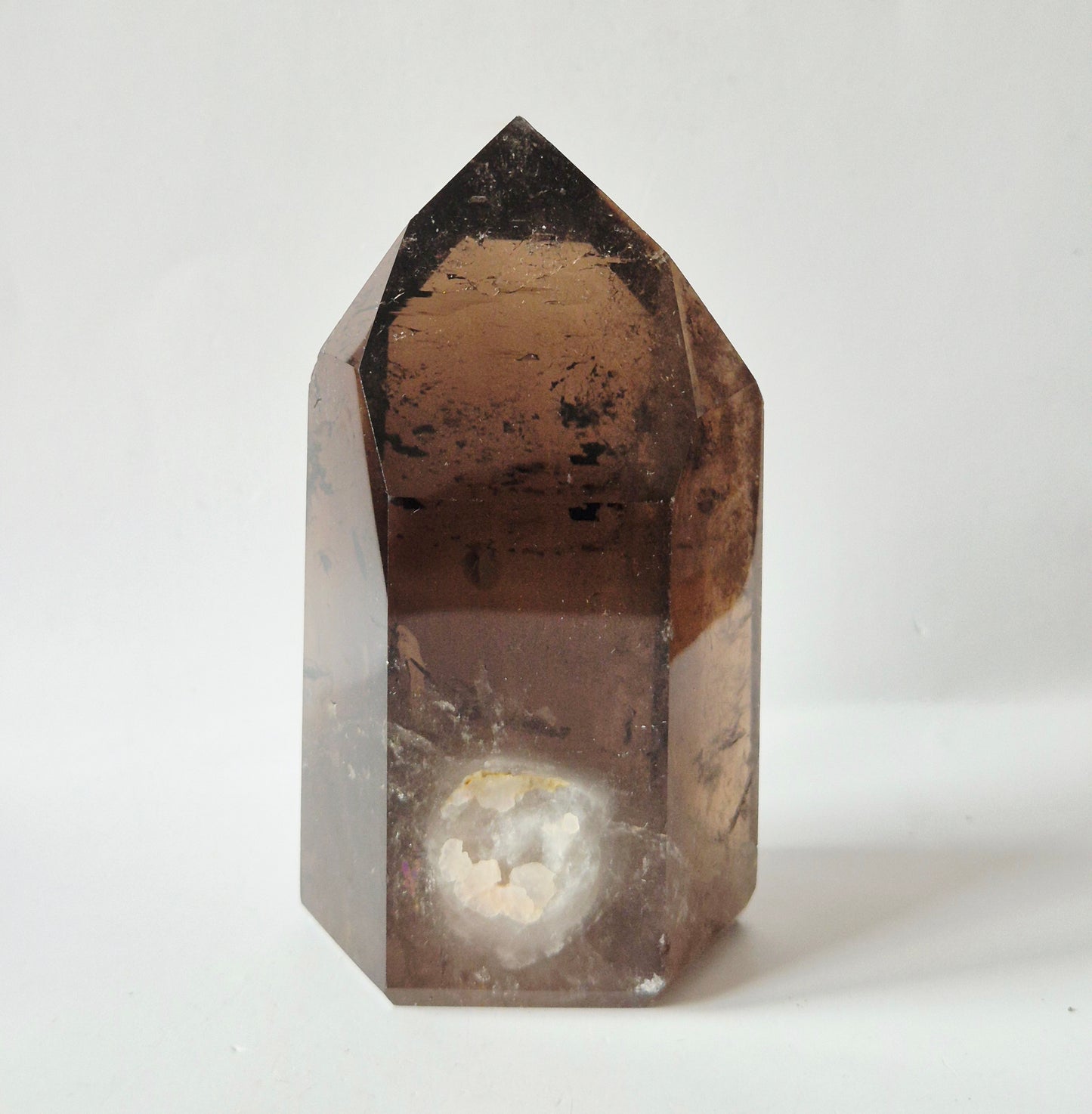 Donkere Rookkwarts Toren 373 gram – Hoge Kwaliteit Smoky Quartz met Diepe Insluitsels