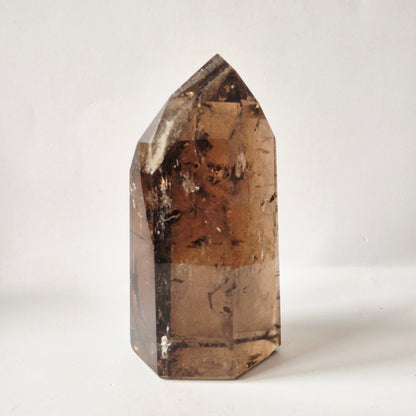 Rookkwarts Toren 300 gram – Hoge Kwaliteit Smoky Quartz met Diepe Insluitsels