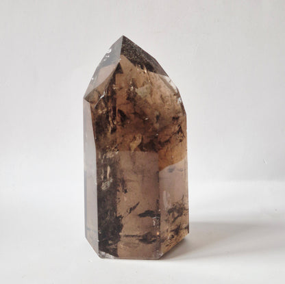 Rookkwarts Toren 300 gram – Hoge Kwaliteit Smoky Quartz met Diepe Insluitsels