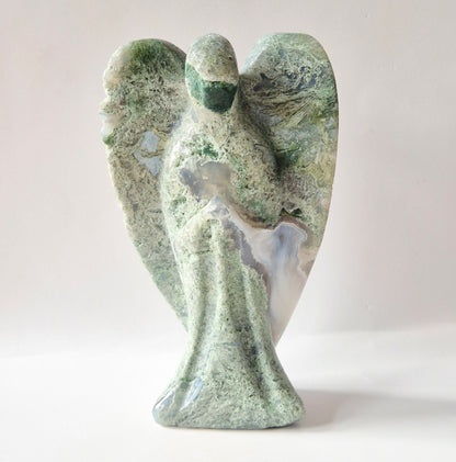 Edelsteen Druzy Mosagaat Engel – 15 cm | ca. 569 gram