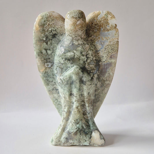Edelsteen Druzy Mosagaat Engel – 15 cm | ca. 526 gram