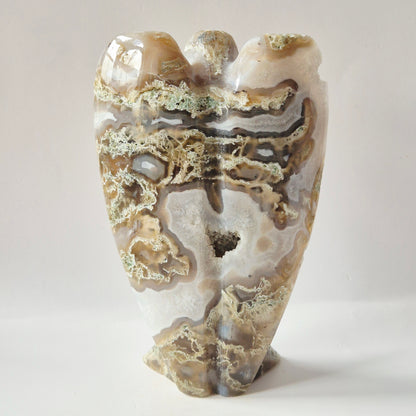 Edelsteen Druzy Mosagaat Engel – 15 cm | ca. 550 gram