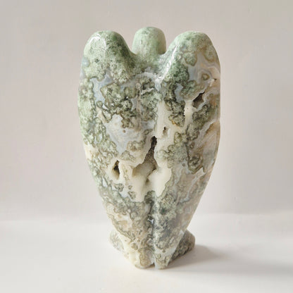 Edelsteen Druzy Mosagaat Engel – 15 cm | ca. 500 gram