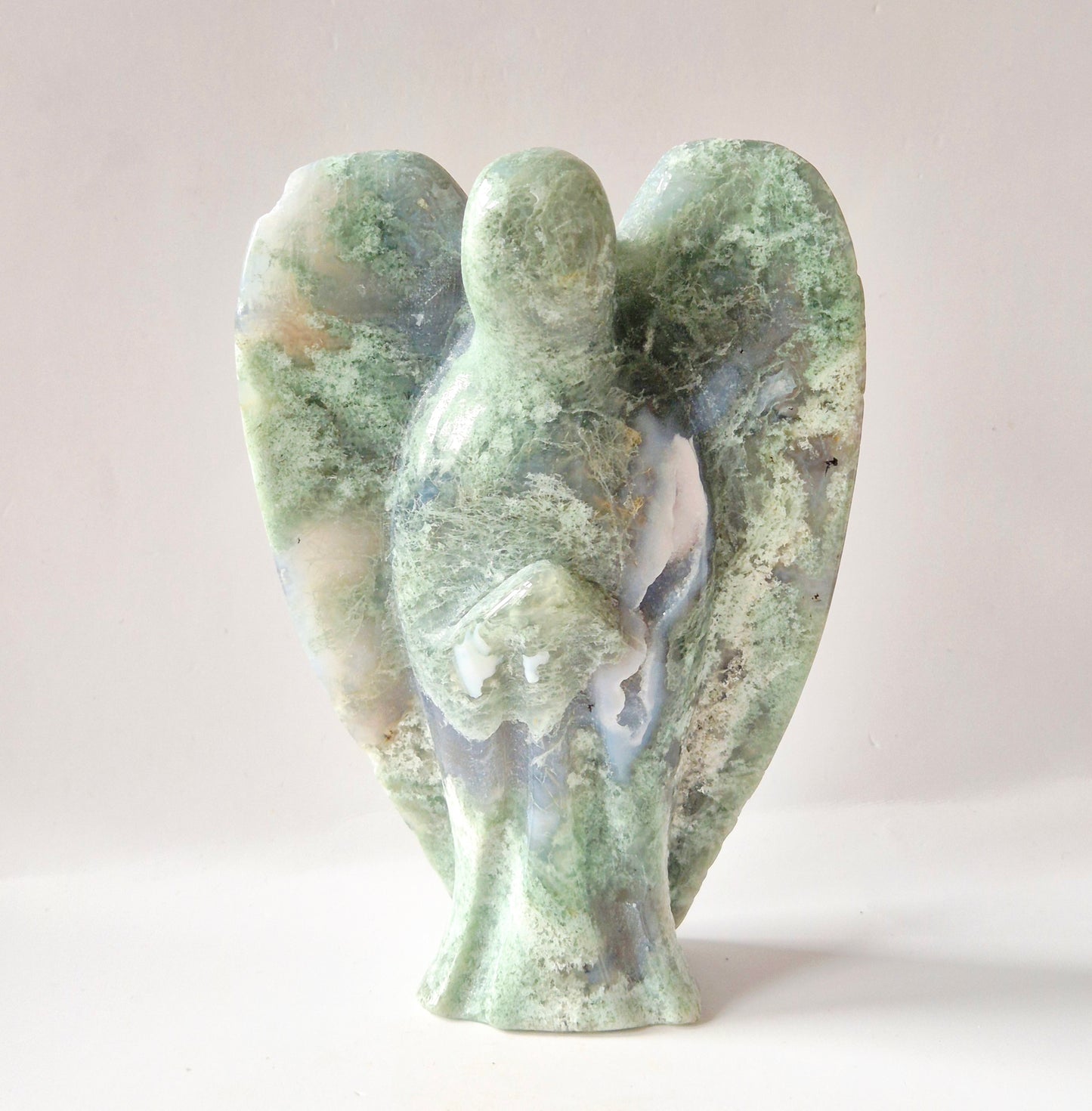 Edelsteen Druzy Mosagaat Engel – 15 cm | ca. 473 gram