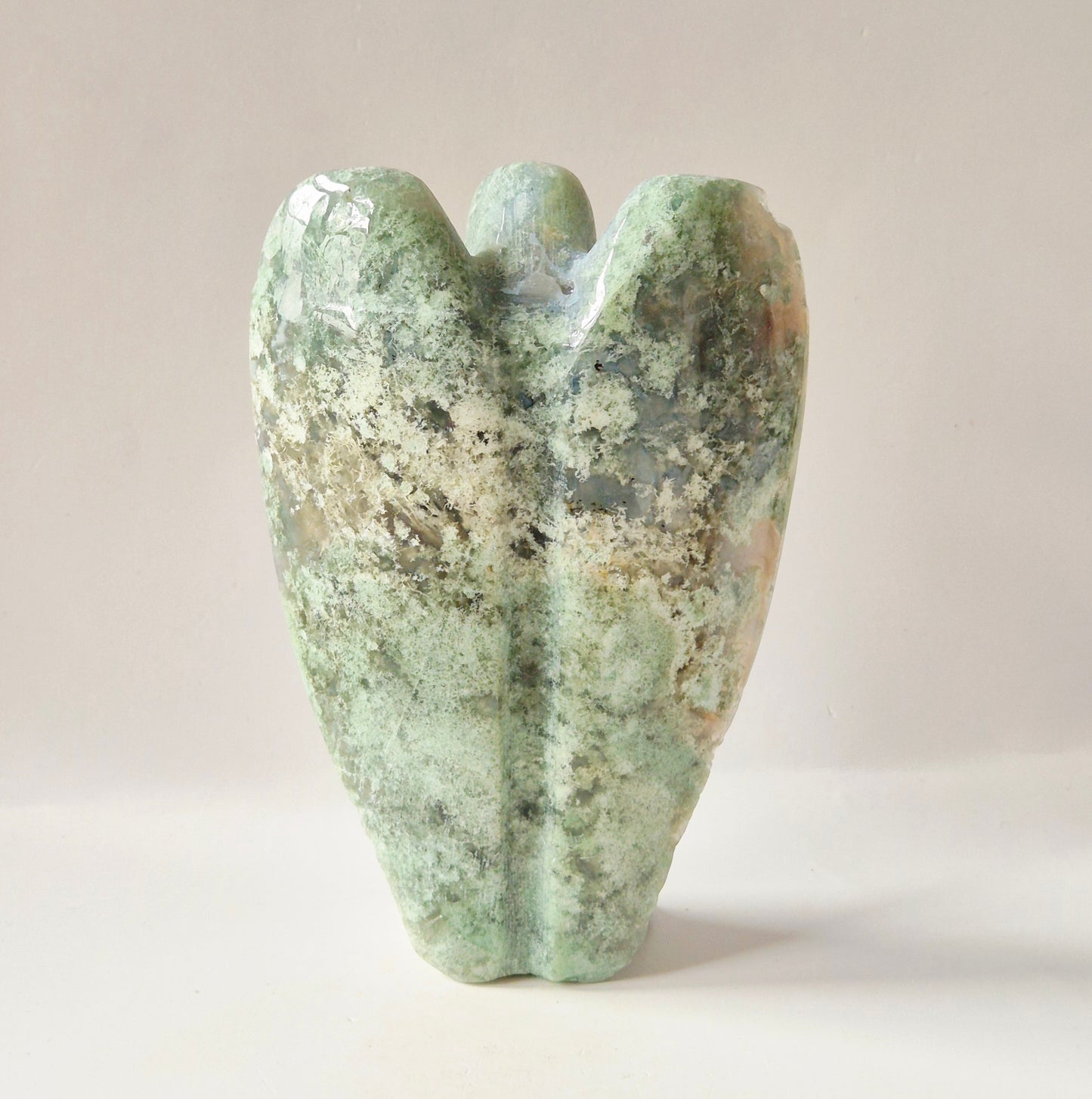 Edelsteen Druzy Mosagaat Engel – 15 cm | ca. 473 gram