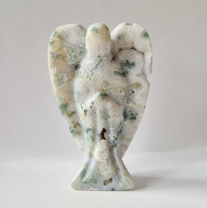 Edelsteen Druzy Mosagaat Engel – 15 cm | ca. 525 gram