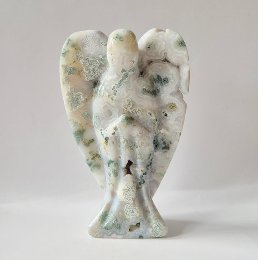 Edelsteen Druzy Mosagaat Engel – 15 cm | ca. 525 gram