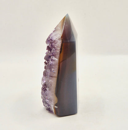 Amethist Agaat Punt Uruguay 119g – Hoogwaardige Druzy Edelsteen met Natuurlijke Agaatbanden