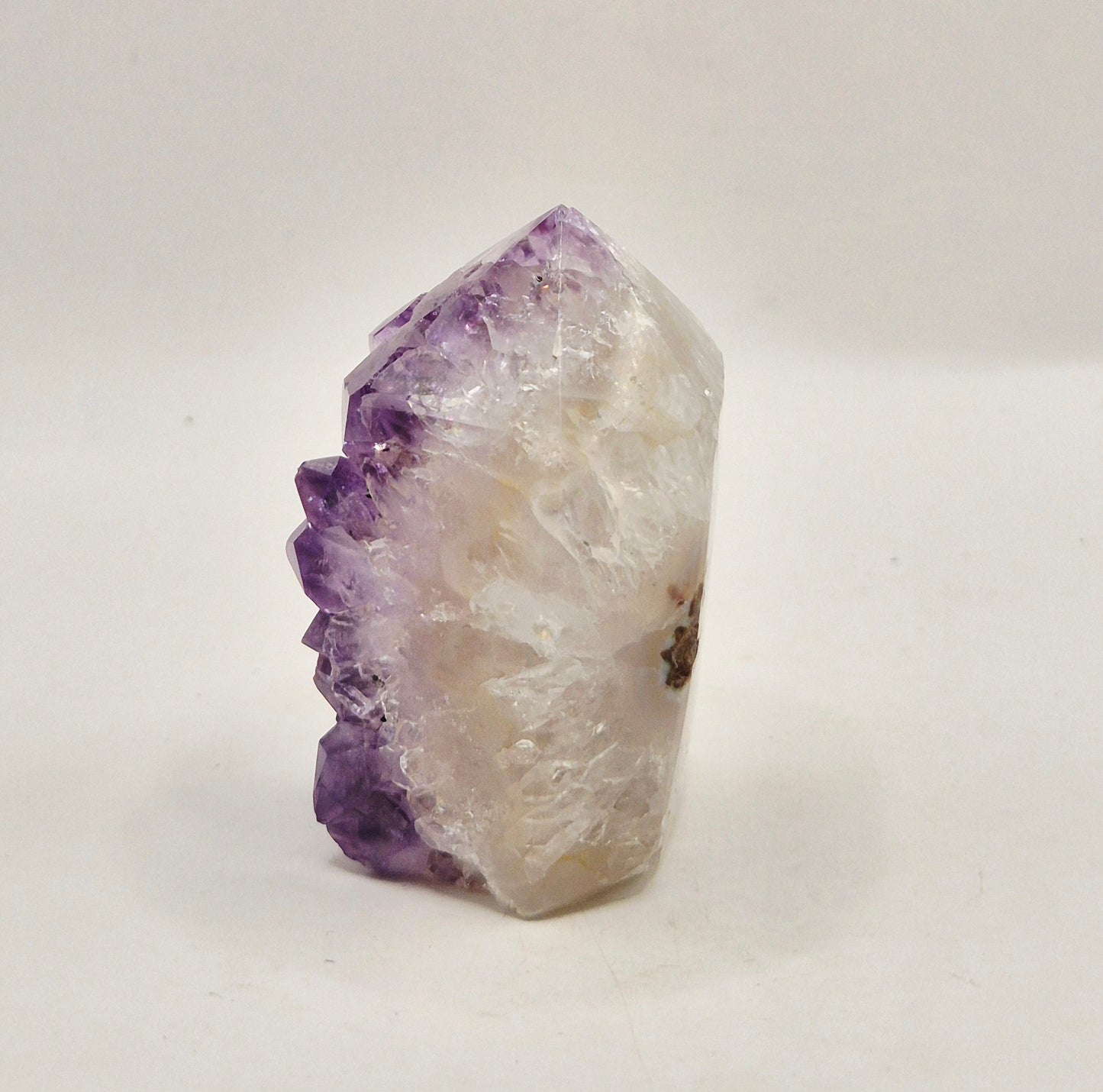 Amethist Agaat Punt Uruguay 92g – Hoogwaardige Druzy Edelsteen met Natuurlijke Agaatbanden