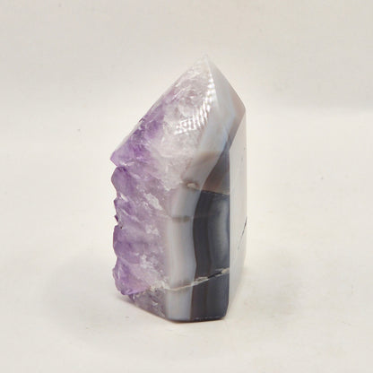 Amethist Agaat Punt Uruguay 88g – Hoogwaardige Druzy Edelsteen met Natuurlijke Agaatbanden