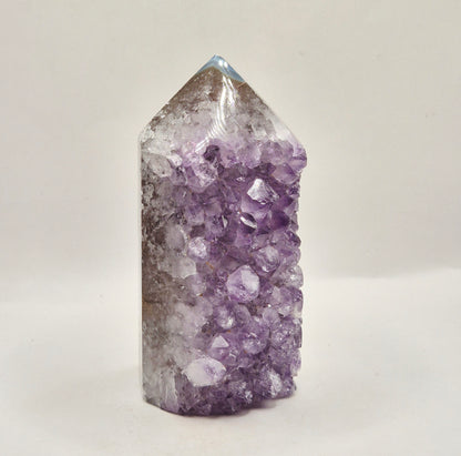 Amethist Agaat Punt Uruguay 442g – Hoogwaardige Druzy Edelsteen met Natuurlijke Agaatbanden