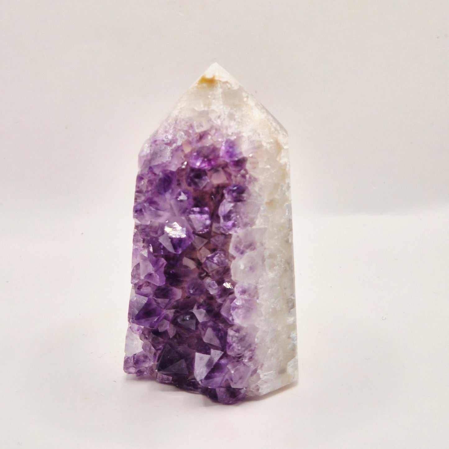 Amethist Agaat Punt Uruguay 234g – Hoogwaardige Druzy Edelsteen met Natuurlijke Agaatbanden