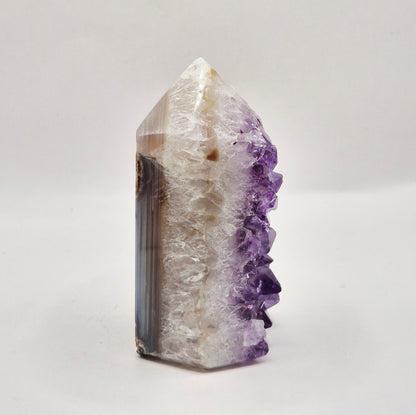 Amethist Agaat Punt Uruguay 234g – Hoogwaardige Druzy Edelsteen met Natuurlijke Agaatbanden