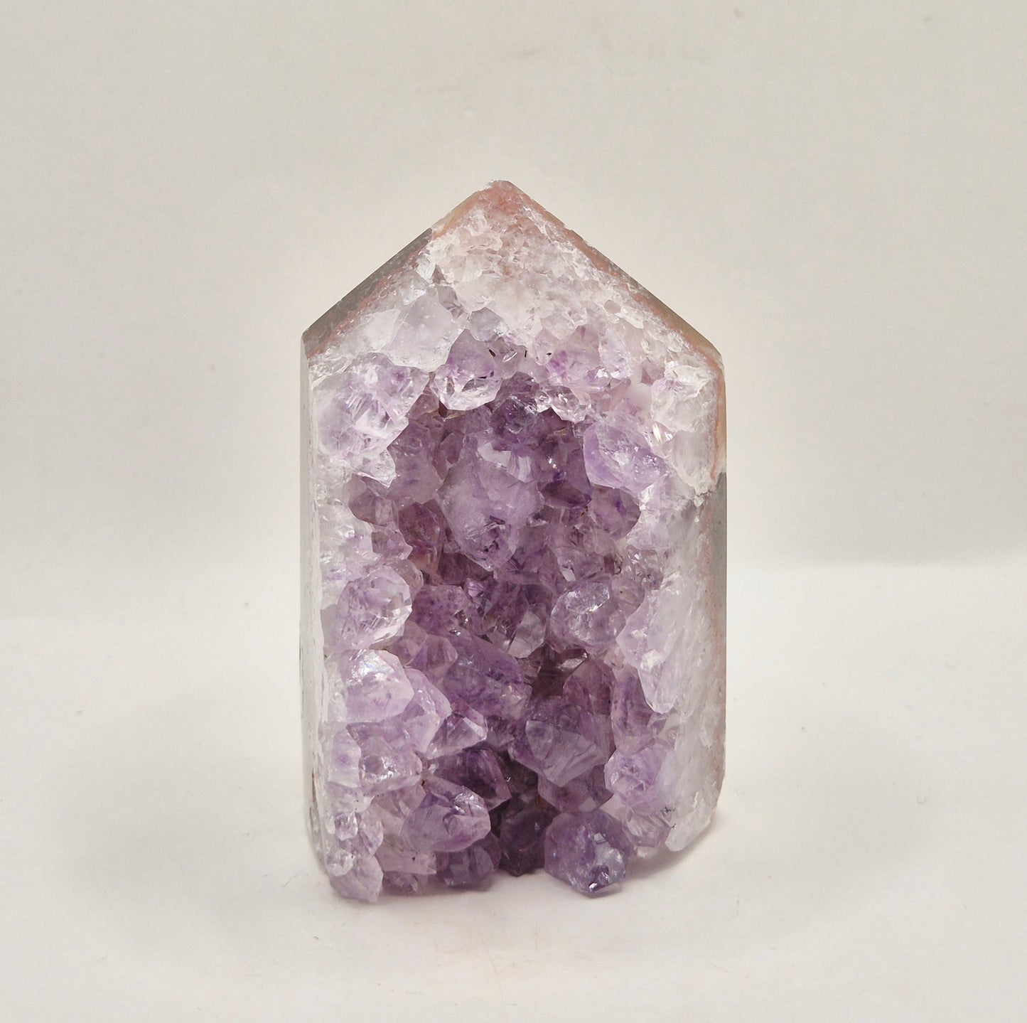 Amethist Agaat Punt Uruguay 349g – Hoogwaardige Druzy Edelsteen met Natuurlijke Agaatbanden