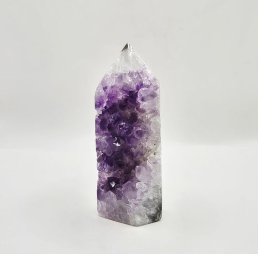 Amethist Agaat Punt Uruguay 176g – Hoogwaardige Druzy Edelsteen met Natuurlijke Agaatbanden