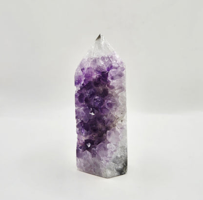 Amethist Agaat Punt Uruguay 285g – Hoogwaardige Druzy Edelsteen met Natuurlijke Agaatbanden