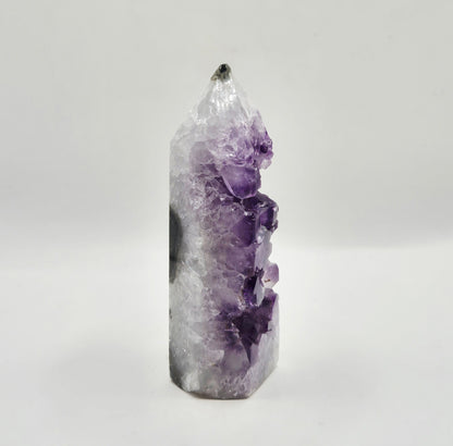 Amethist Agaat Punt Uruguay 176g – Hoogwaardige Druzy Edelsteen met Natuurlijke Agaatbanden