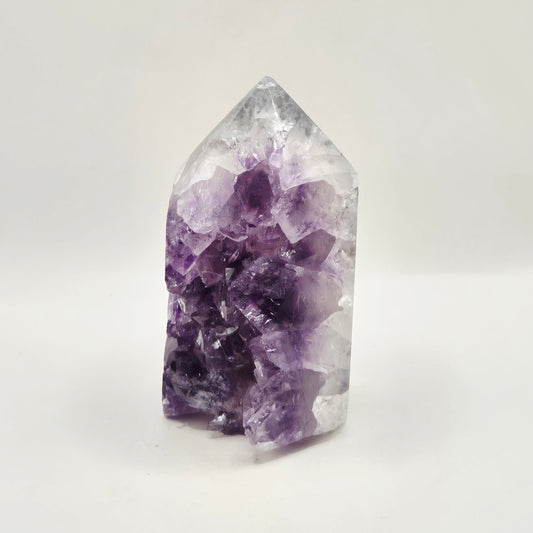 Amethist Agaat Punt Uruguay 283g – Hoogwaardige Druzy Edelsteen met Natuurlijke Agaatbanden