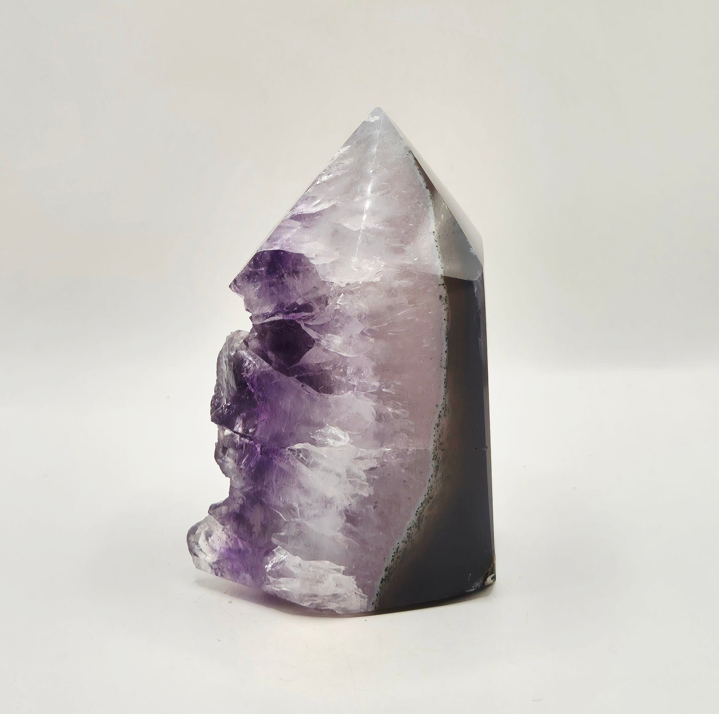 Amethist Agaat Punt Uruguay 283g – Hoogwaardige Druzy Edelsteen met Natuurlijke Agaatbanden