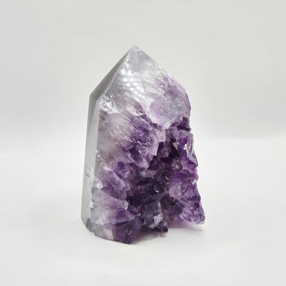 Amethist Agaat Punt Uruguay 283g – Hoogwaardige Druzy Edelsteen met Natuurlijke Agaatbanden