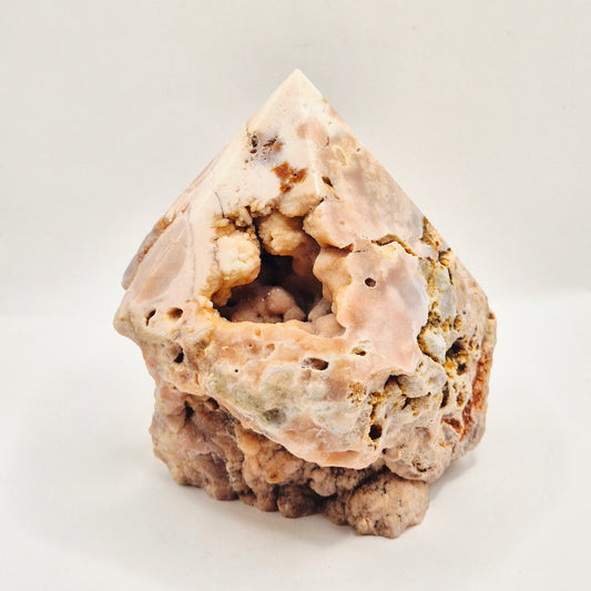 Roze Amethist Punt 867g – Half Ruw & Gepolijst met Druzy