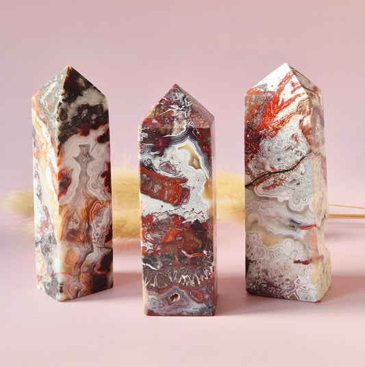 Gemstone Rhodonite Obelisk Tower - 8-10cm