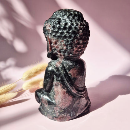 Edelstein Rosenquarz Buddha 5cm