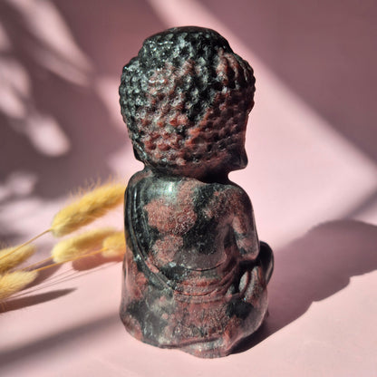 Edelstein Rosenquarz Buddha 5cm