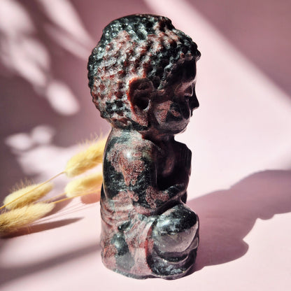 Edelstein Rosenquarz Buddha 5cm
